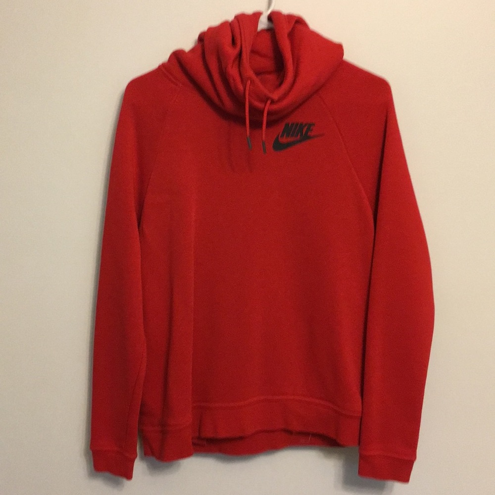 Never worn red Nike cowl neck sweatshirt